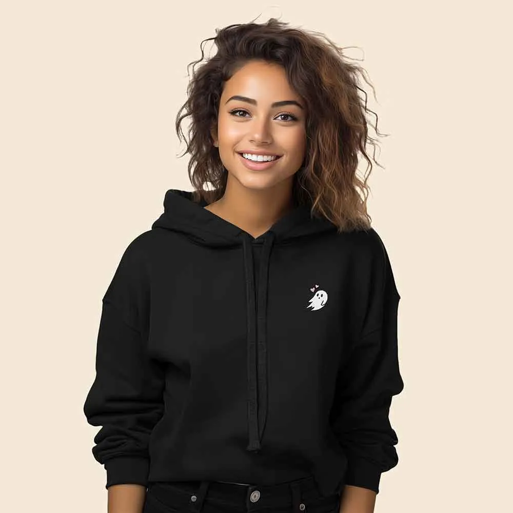 Dalix Heartly Ghost Cropped Hoodie