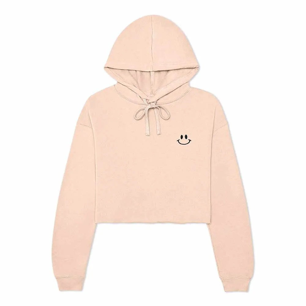 Dalix Smile Face Cropped Hoodie