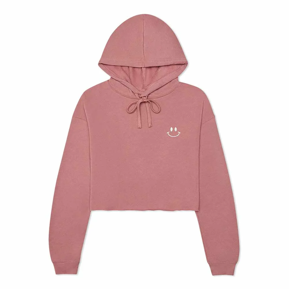 Dalix Smile Face Cropped Hoodie