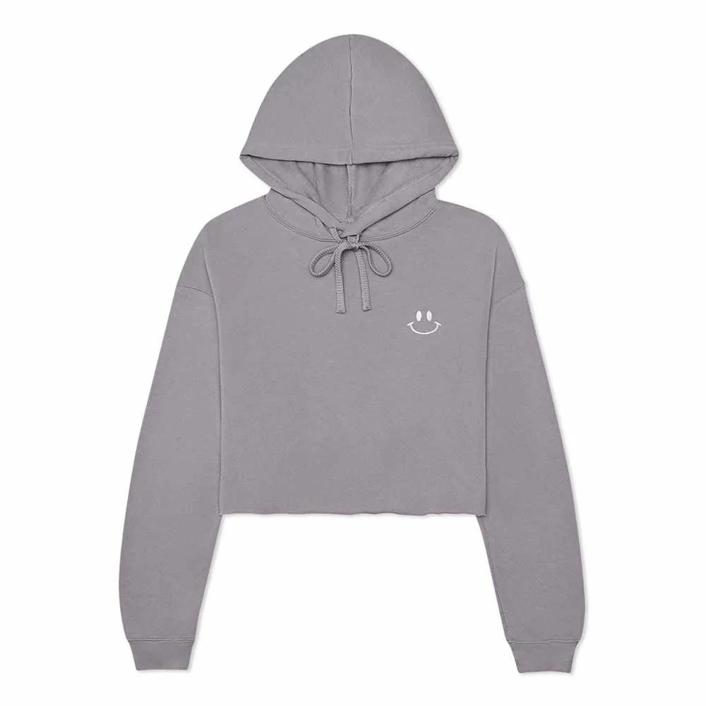 Dalix Smile Face Cropped Hoodie