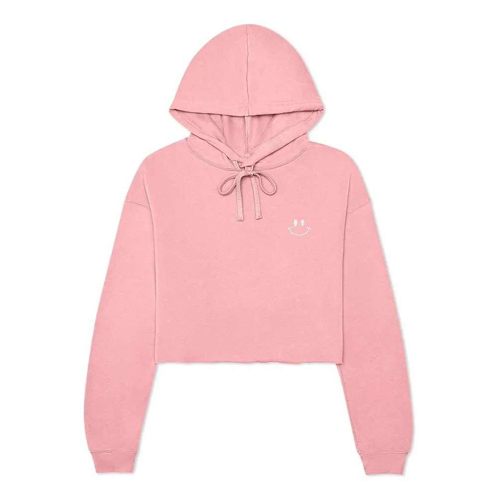 Dalix Smile Face Cropped Hoodie