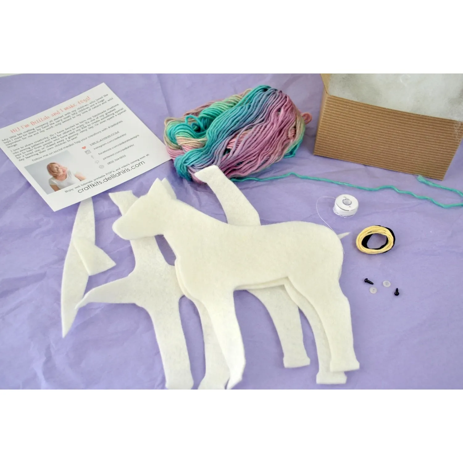 DelilahIris Designs ~ Pastel Rainbow Unicorn Sewing Kit