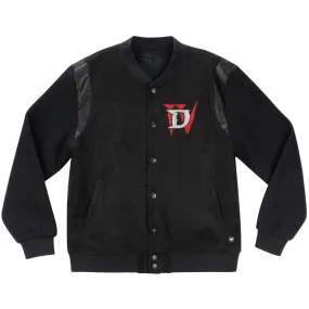 Diablo IV Black Button-Up Bomber Jacket