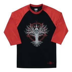 Diablo IV Necromancer 3/4 Baseball Black T-Shirt