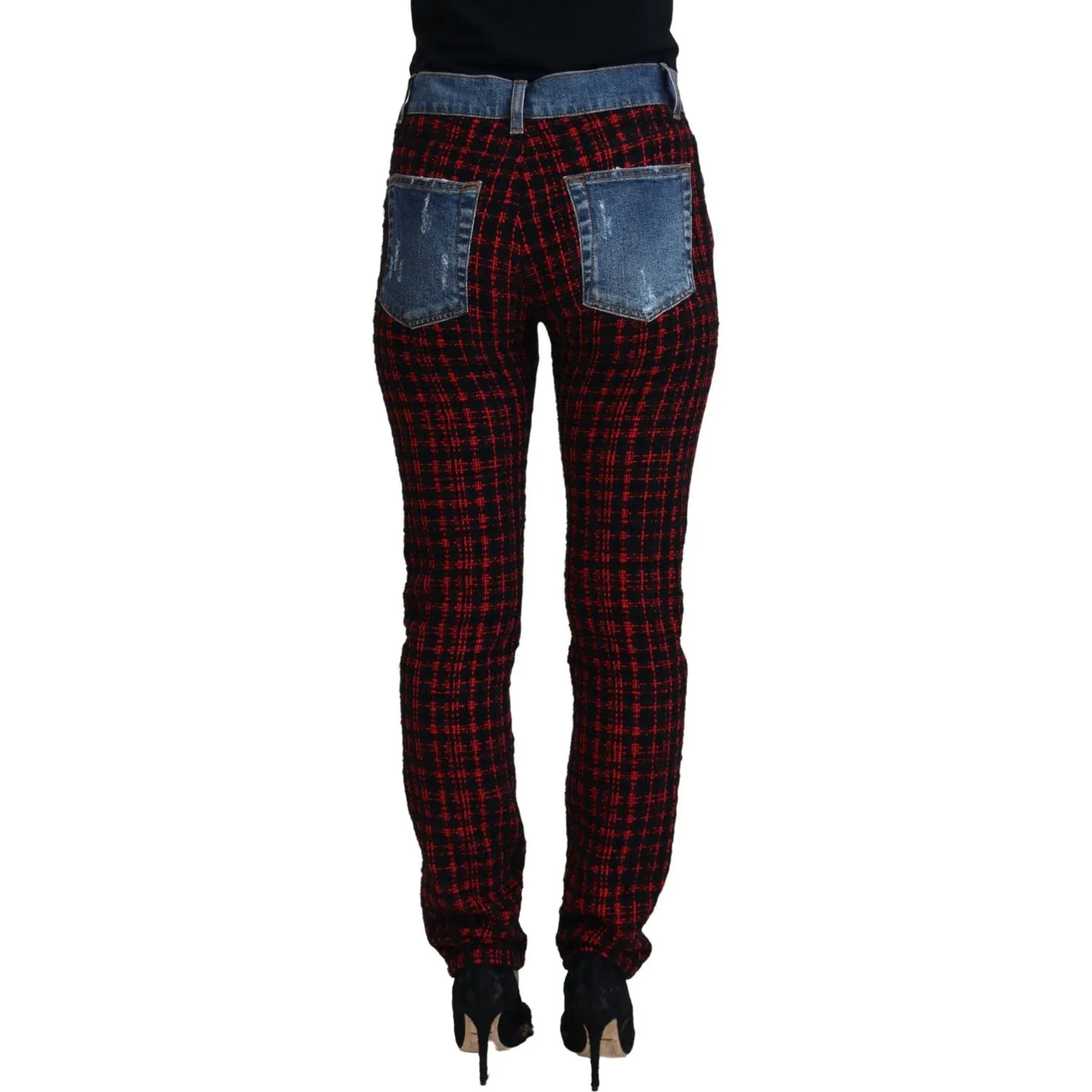 Dolce & Gabbana Elevated Elegance Checkered Back Denim Pants