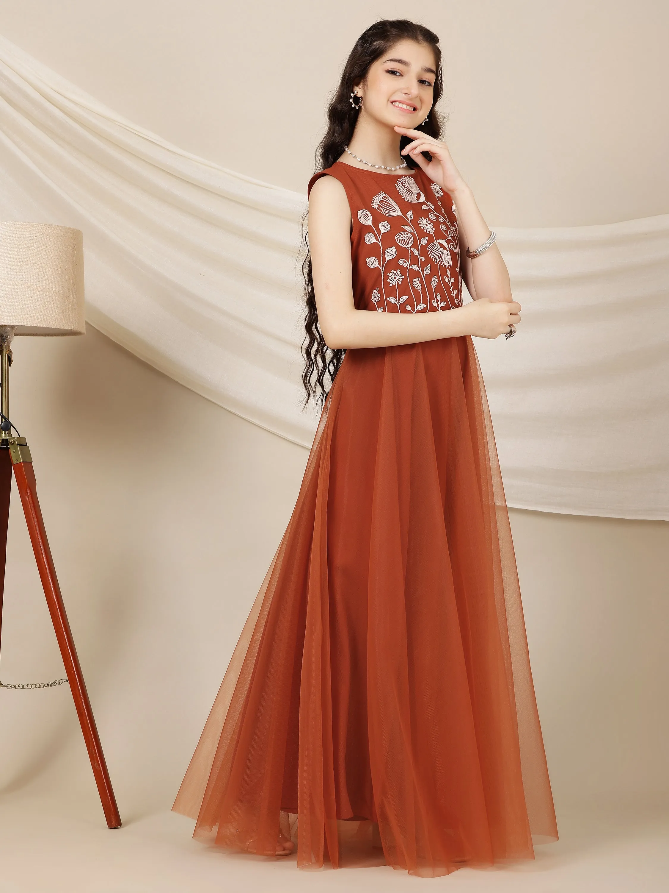 Embroidered Maxi Ethnic Dresses