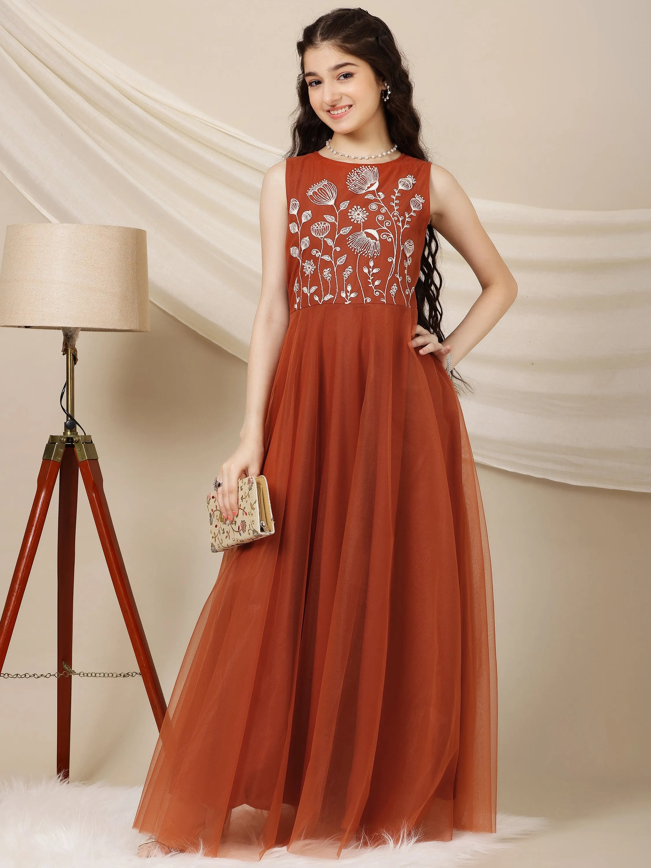 Embroidered Maxi Ethnic Dresses