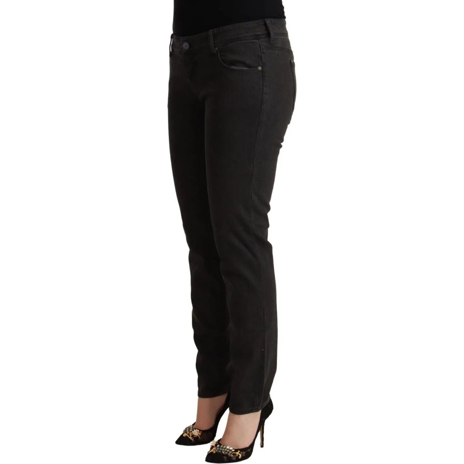 Ermanno Scervino Chic Black Low Waist Skinny Denim