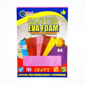 EVA Foam Glitter Pack Pastels Colors 5 Sheets