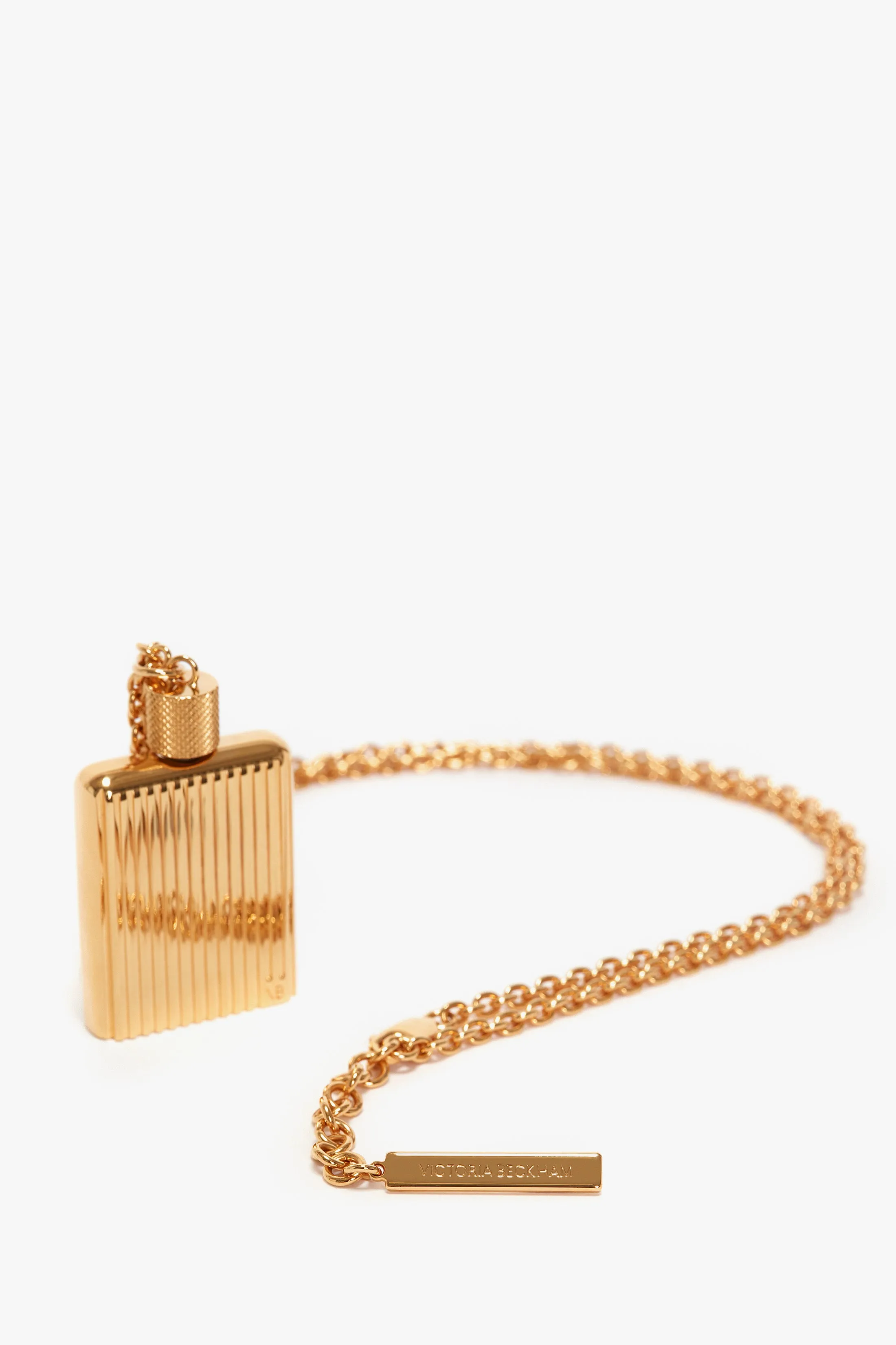 Exclusive Perfume Bottle Necklace In Brushed Gold