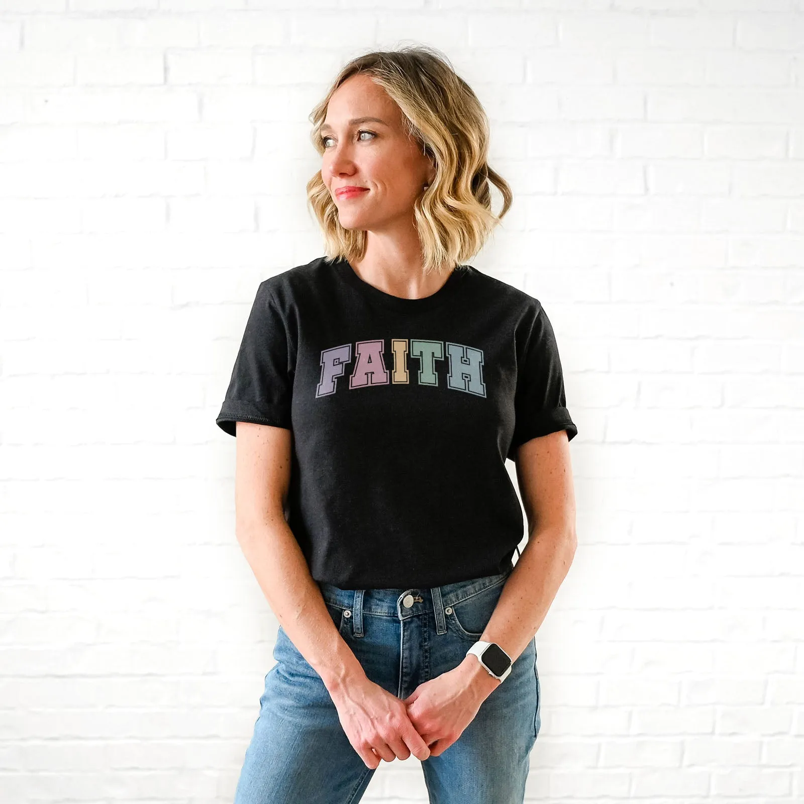 Faith Block Pastel Tee