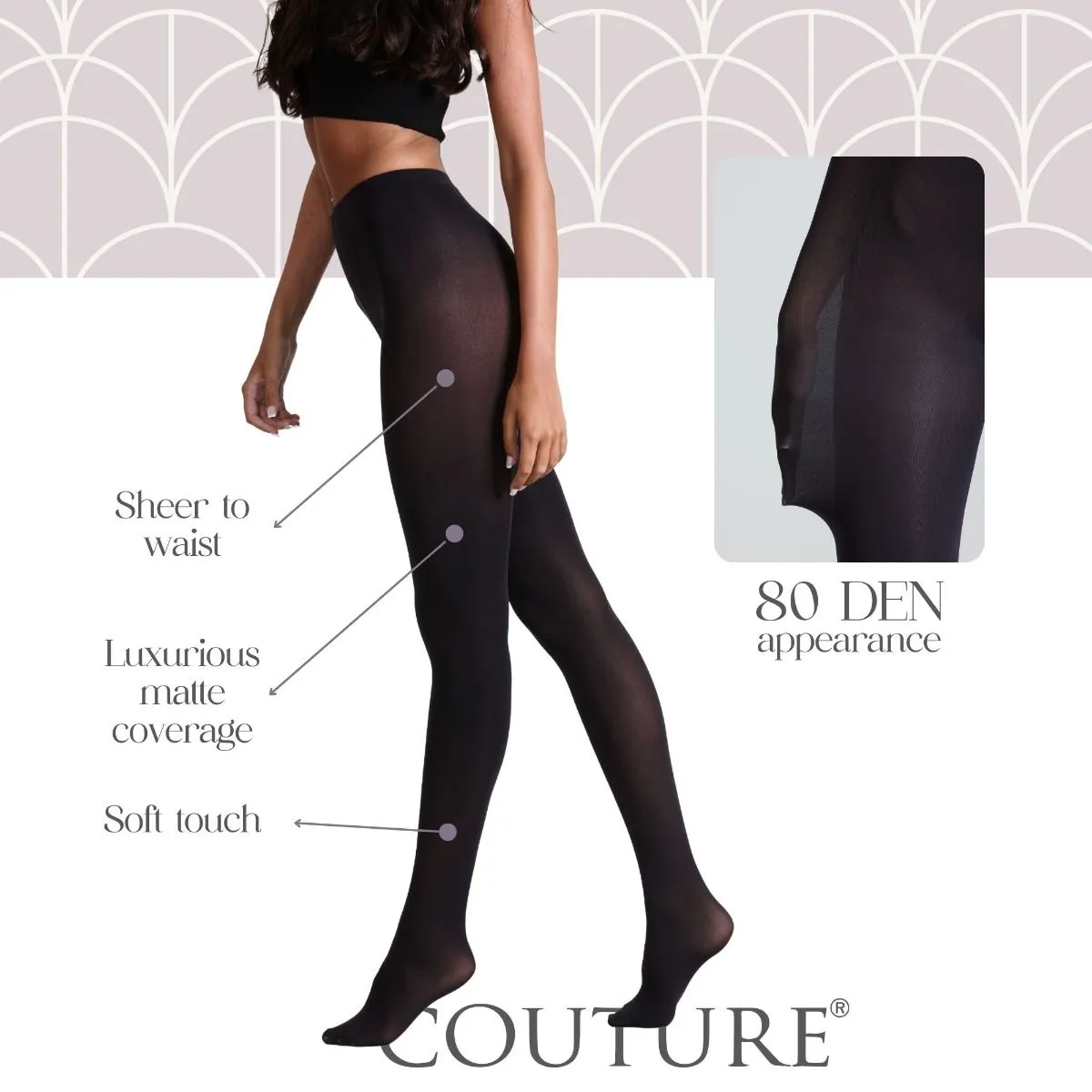 Favour -- Women's Ultra Comfort Opaque Tights -- Black