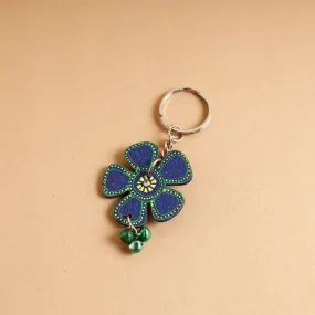 Flower - Abstract Pastel Handpainted Wooden Key Chain