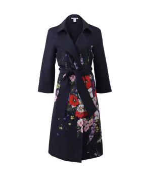 Flower Print Trench Coat