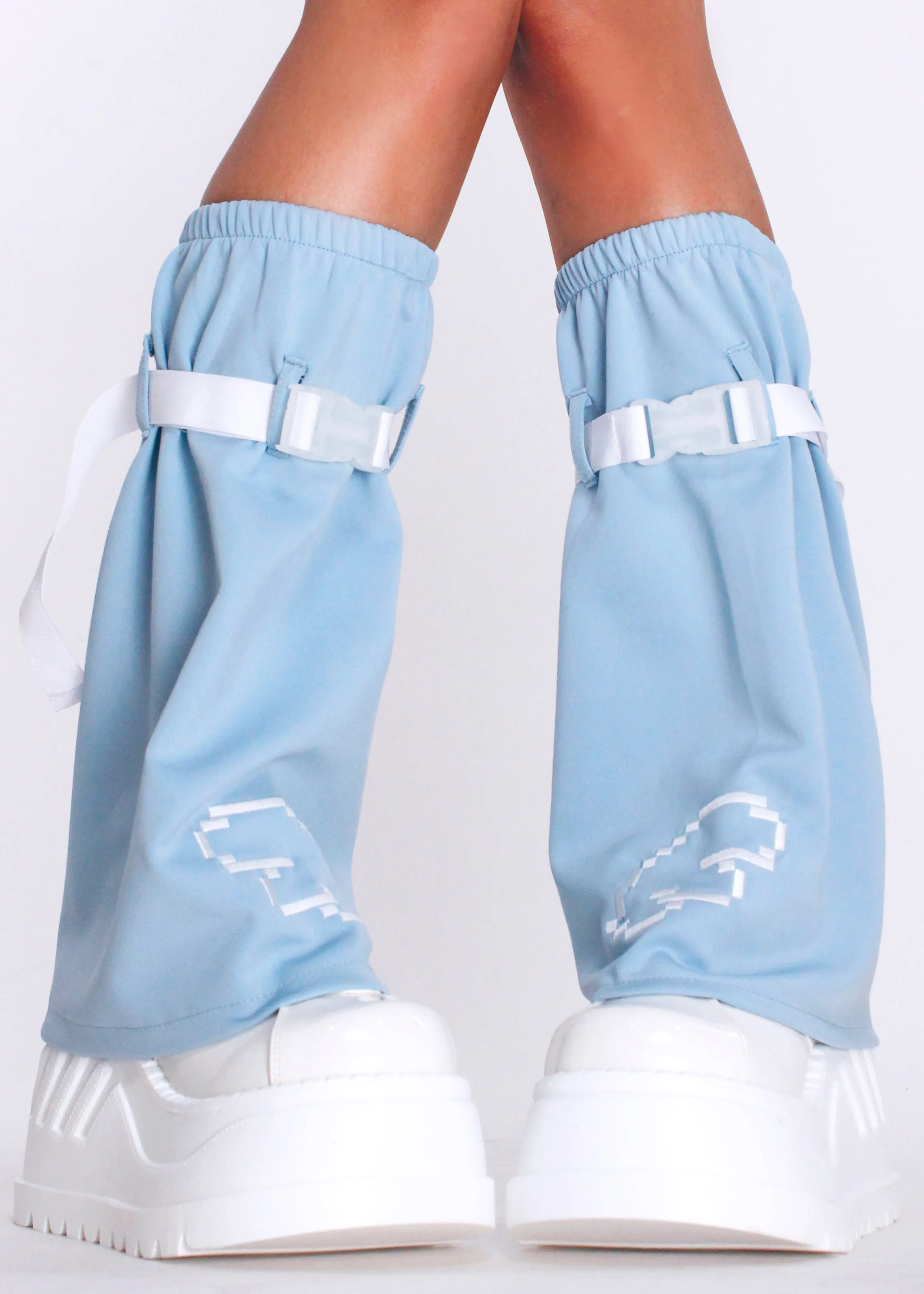 Game Over Dot Cat Pastel Blue Leg Warmer