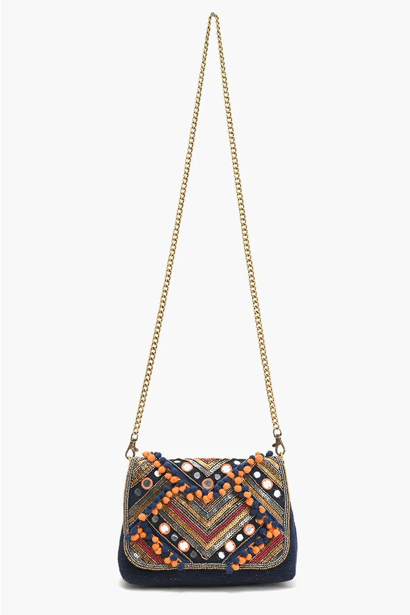 Go Boho Blue Clutch