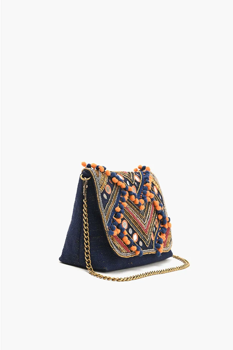 Go Boho Blue Clutch