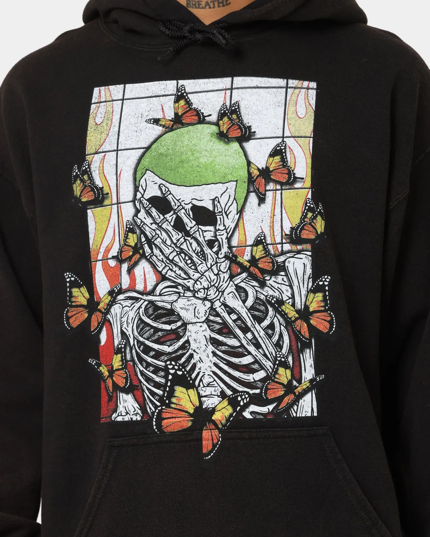 Goat Crew Green Skeleton Hoodie Black Wash