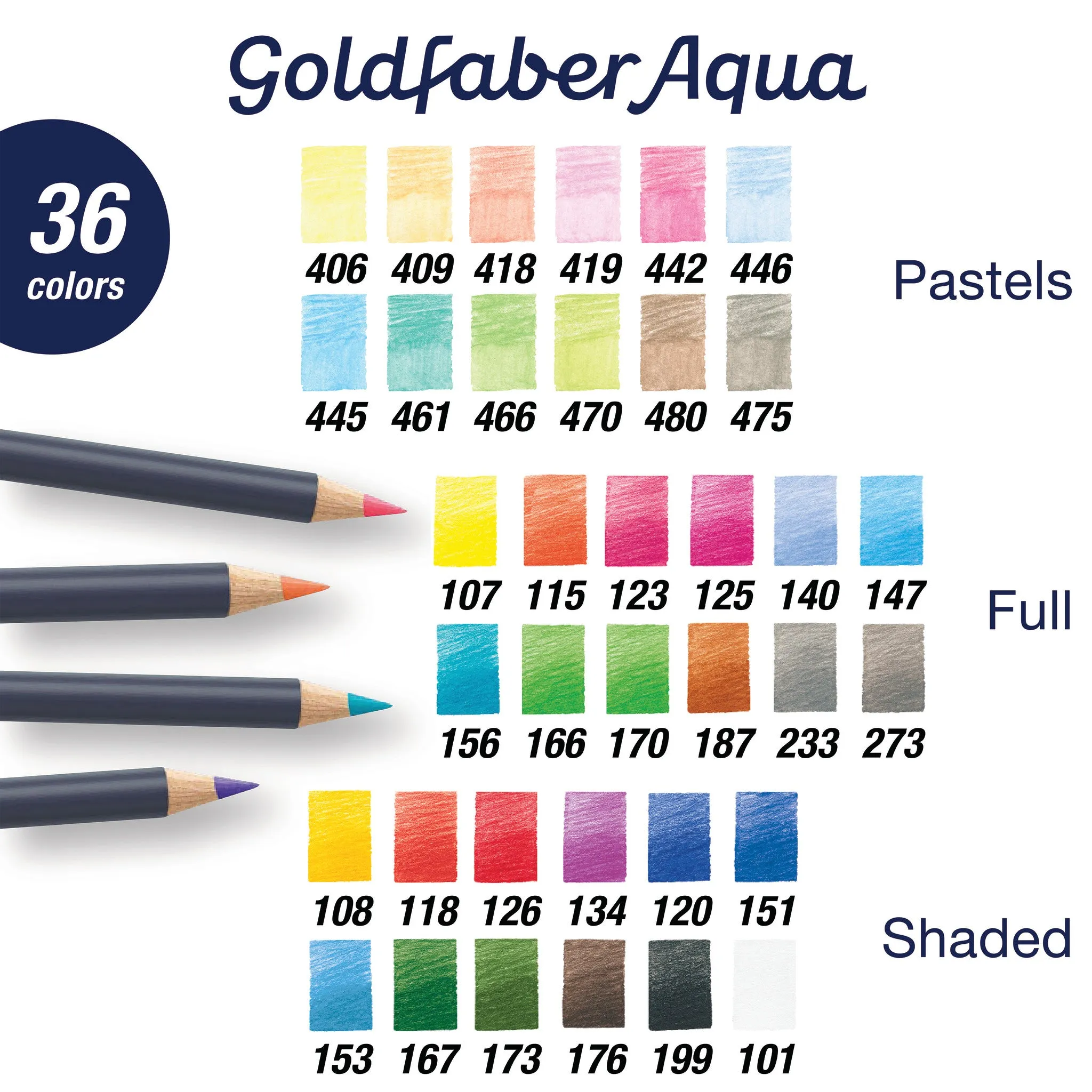 Goldfaber Aqua Watercolor Pencils, Pastels - Gift Set - #114639