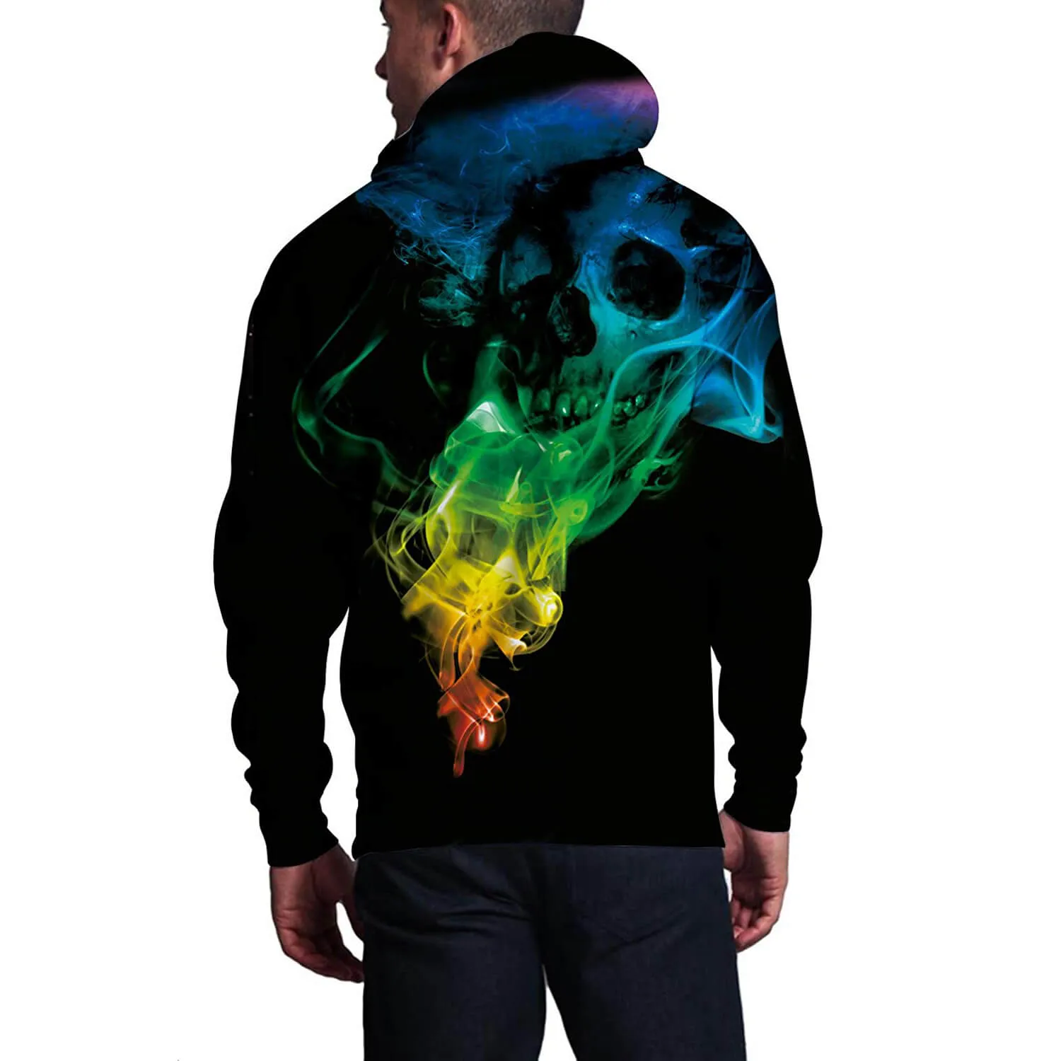 Green Fire Skull Hoodie