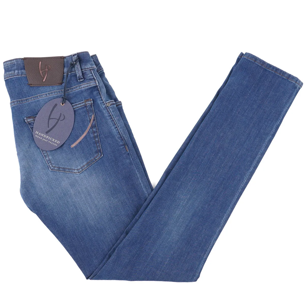 Handpicked 'Orvieto' Slim-Fit Distressed Denim Jeans