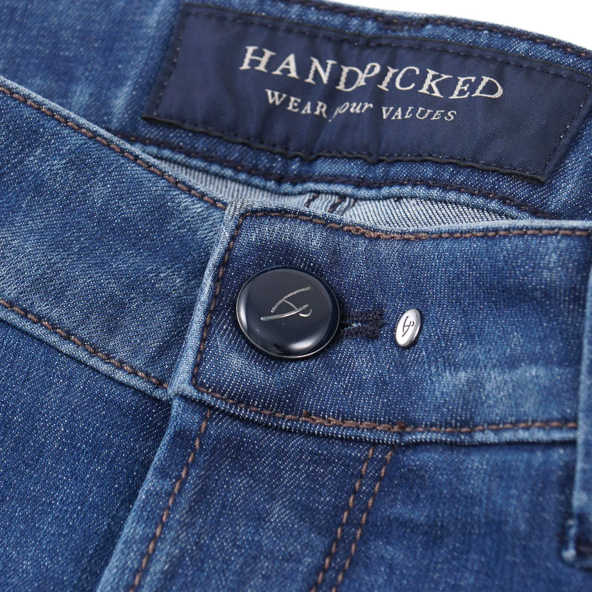 Handpicked 'Orvieto' Slim-Fit Distressed Denim Jeans