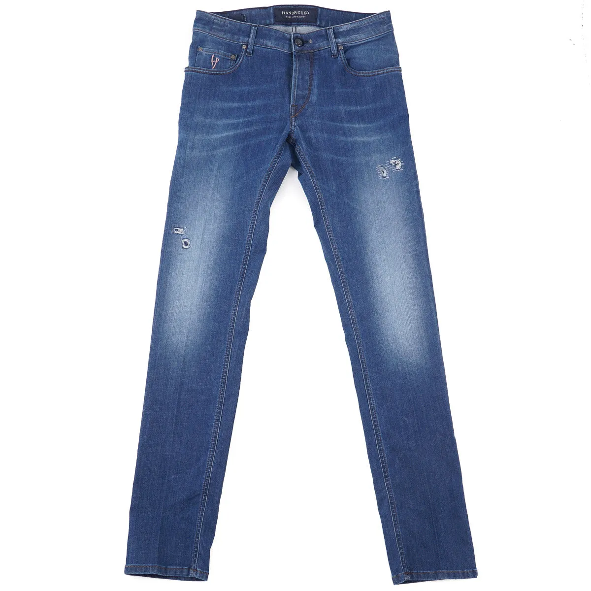 Handpicked 'Orvieto' Slim-Fit Distressed Denim Jeans