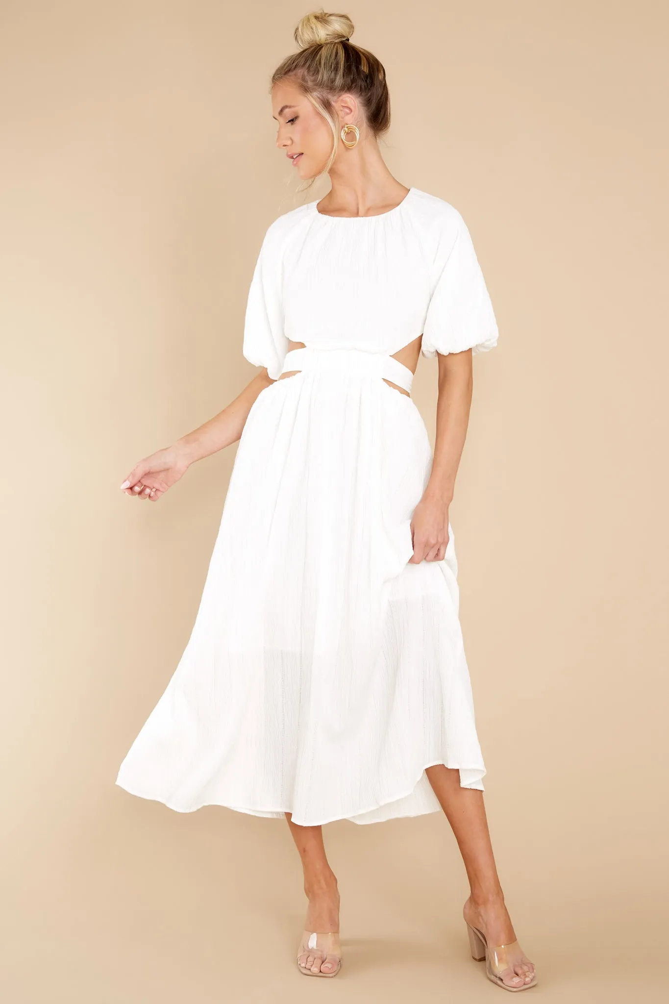 Hold My Hand Off White Maxi Dress