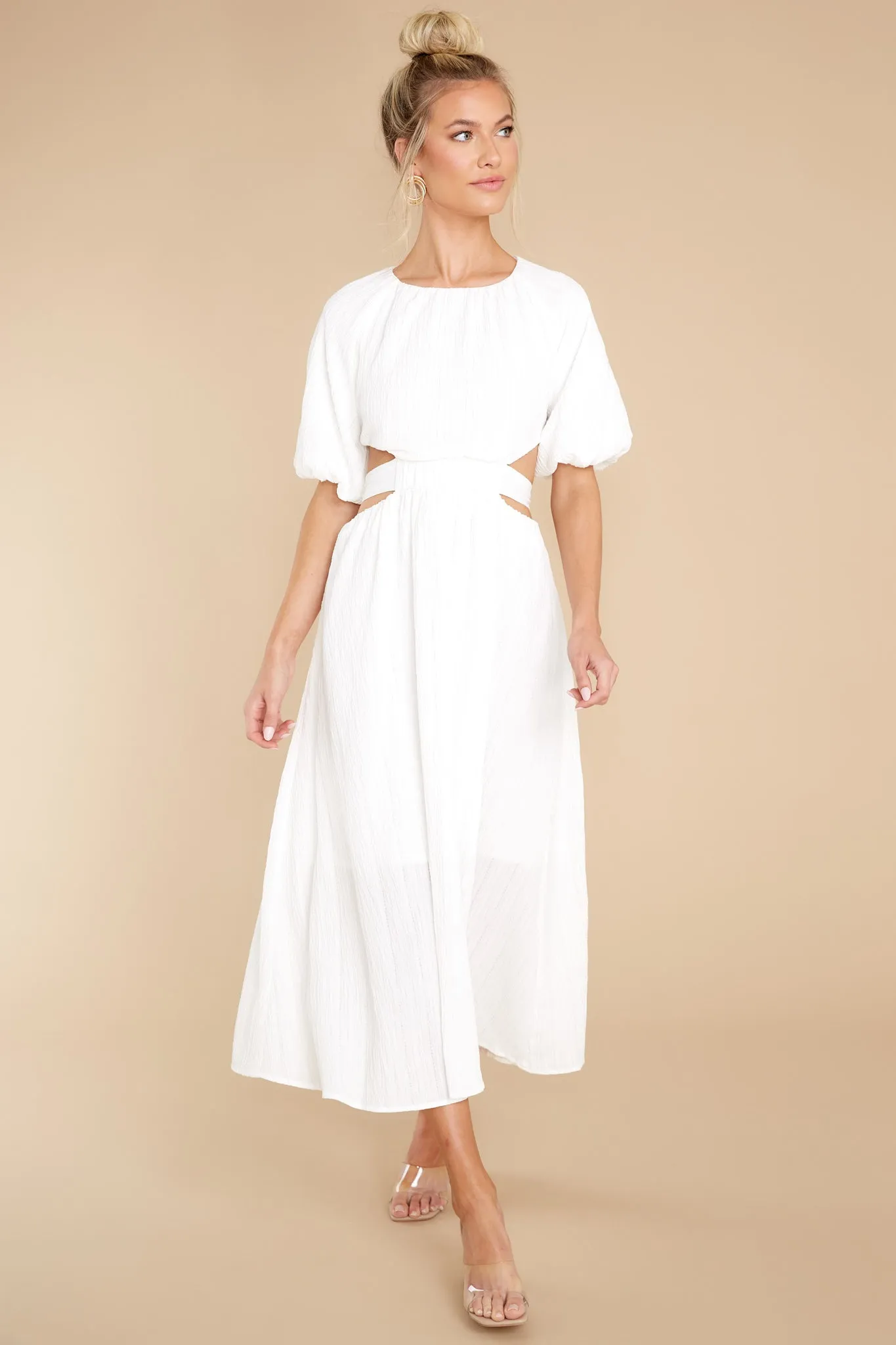 Hold My Hand Off White Maxi Dress