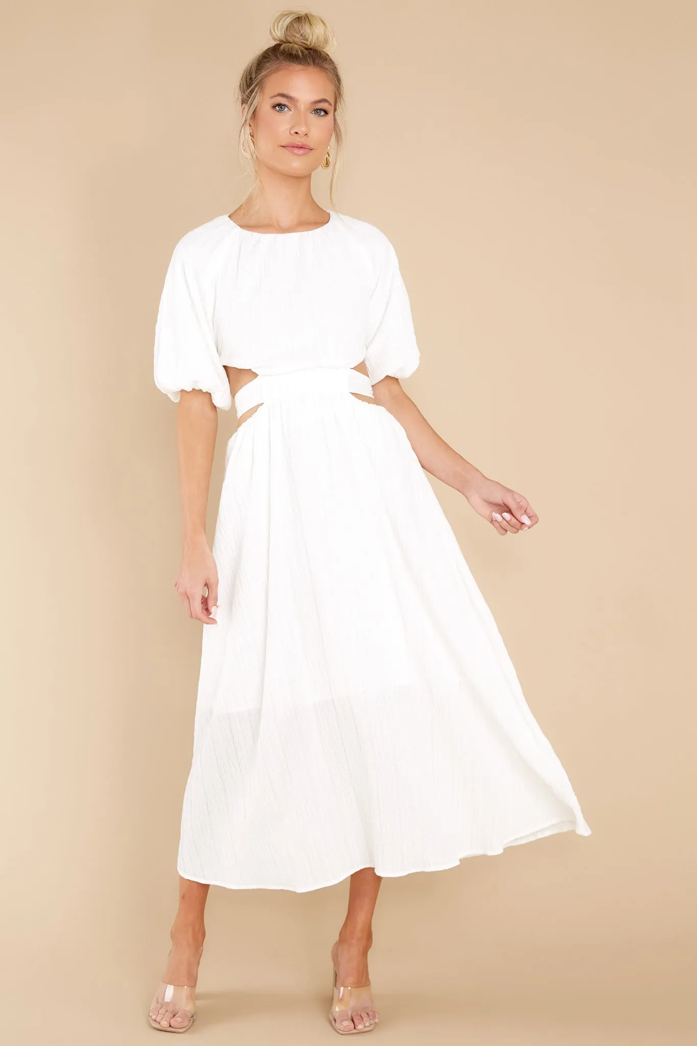 Hold My Hand Off White Maxi Dress