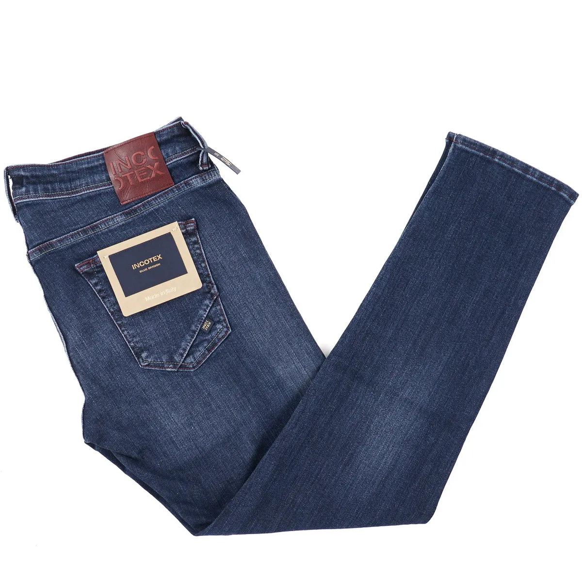 Incotex Slim-Fit Dark Blue Denim Jeans