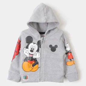 Infant Boys Knitted Jacket Character Print - GREY