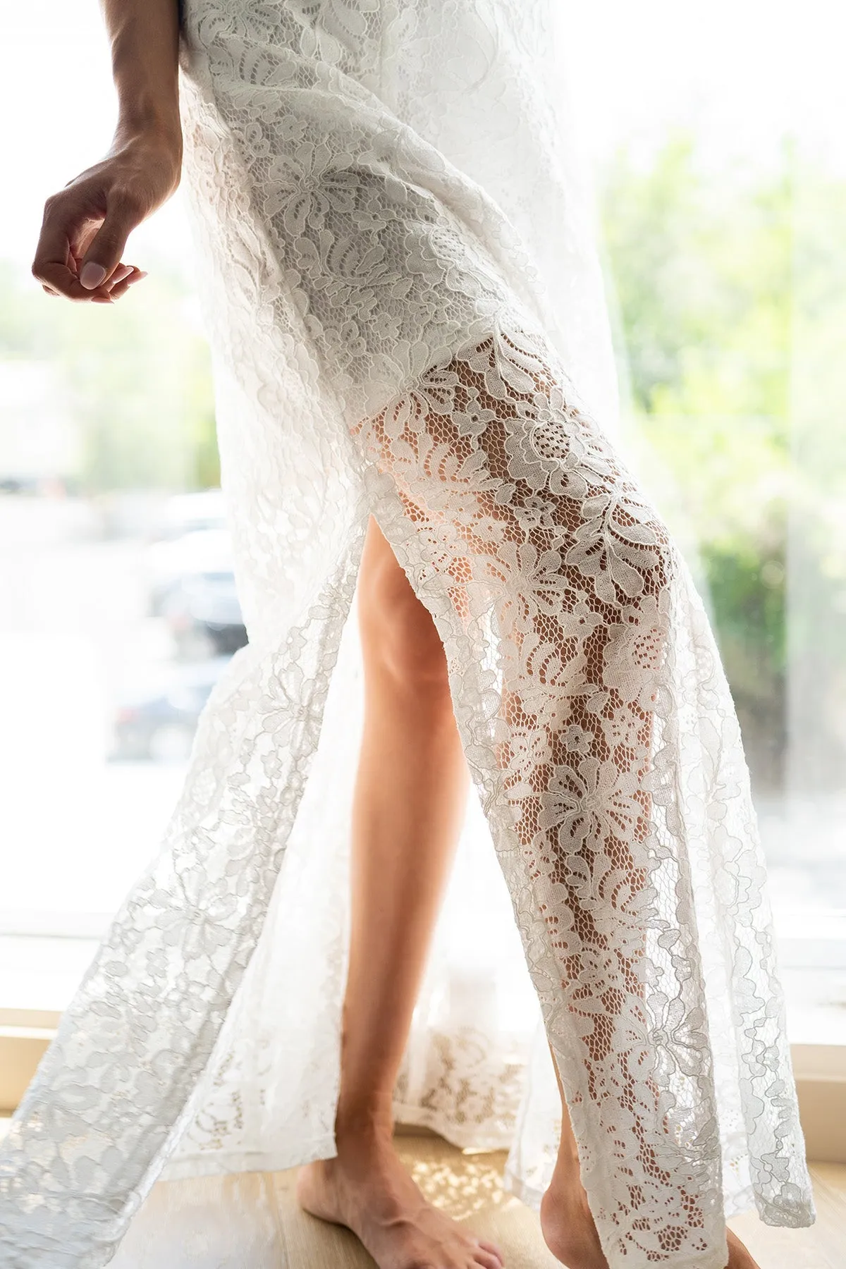 Irresistible Charm White Lace Maxi Dress