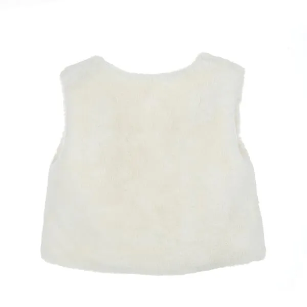 Ivory Fur Ribbon Vest