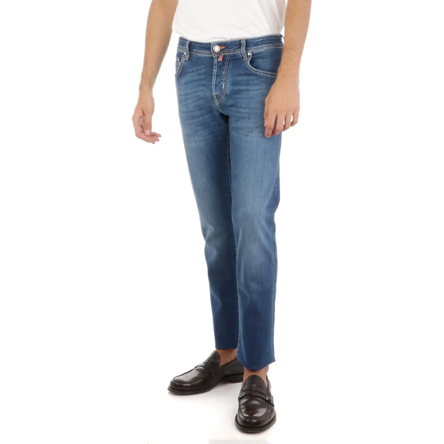 Jacob Cohen Blue Cotton Slim Men Jeans