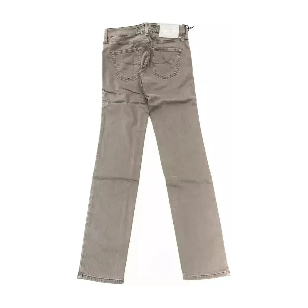 Jacob Cohen Gray Cotton-Blend Women Jeans