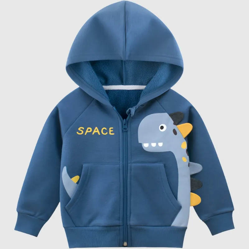 Kids Fleece Lined Hooded Zip-Up Jacket