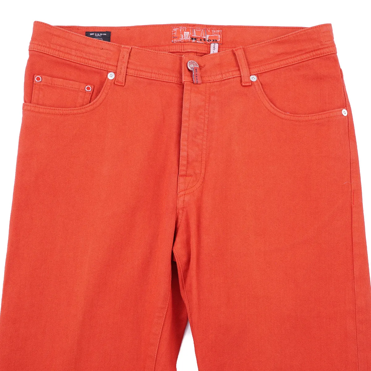 Kiton Red Stretch Denim Jeans