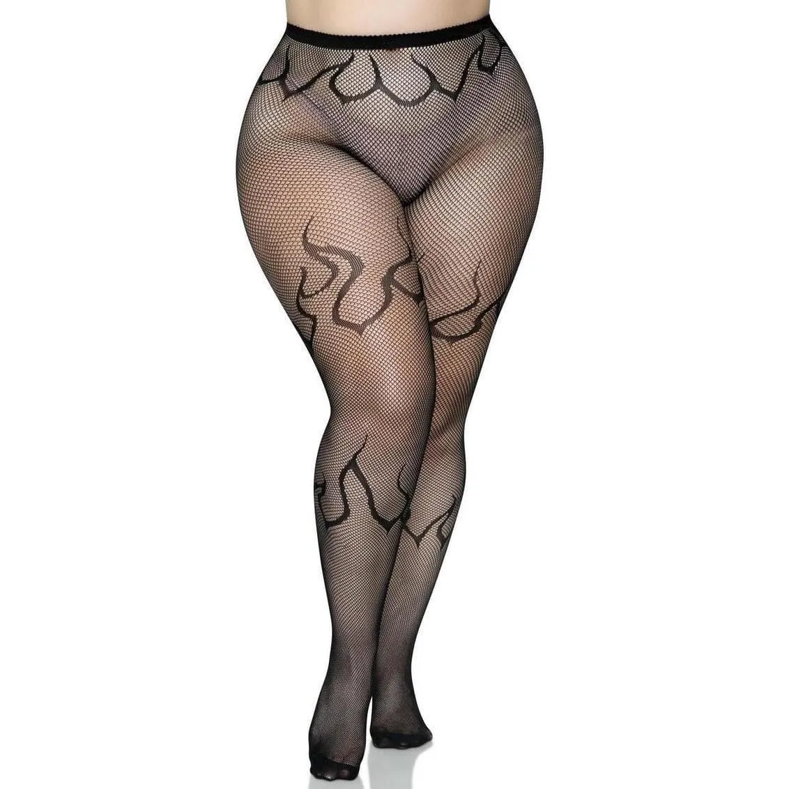 Leg Avenue Flame Net Tights Black