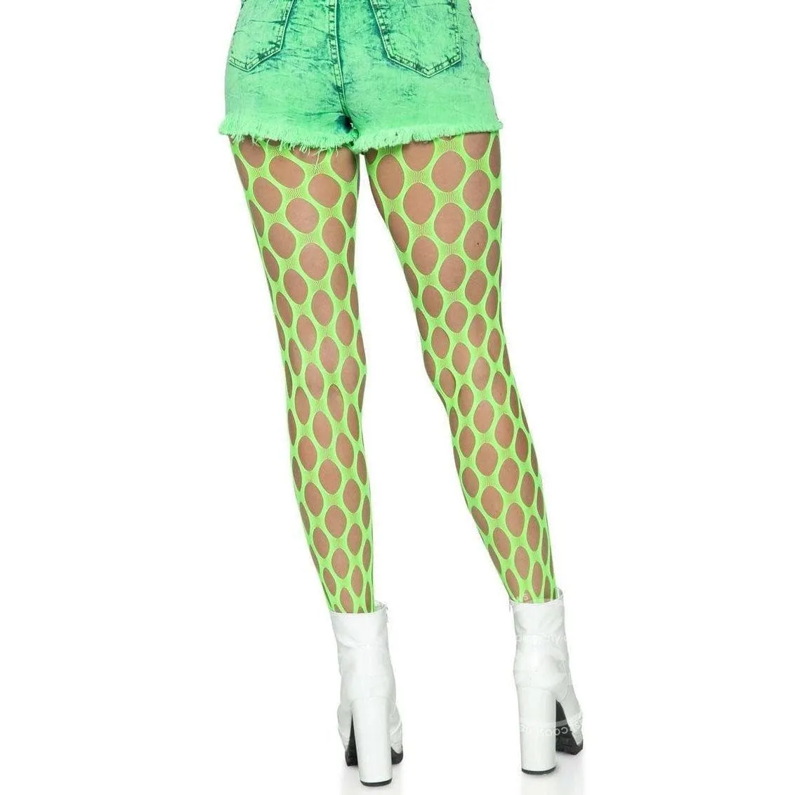 Leg Avenue Jumbo Pothole Net Tights Neon Green