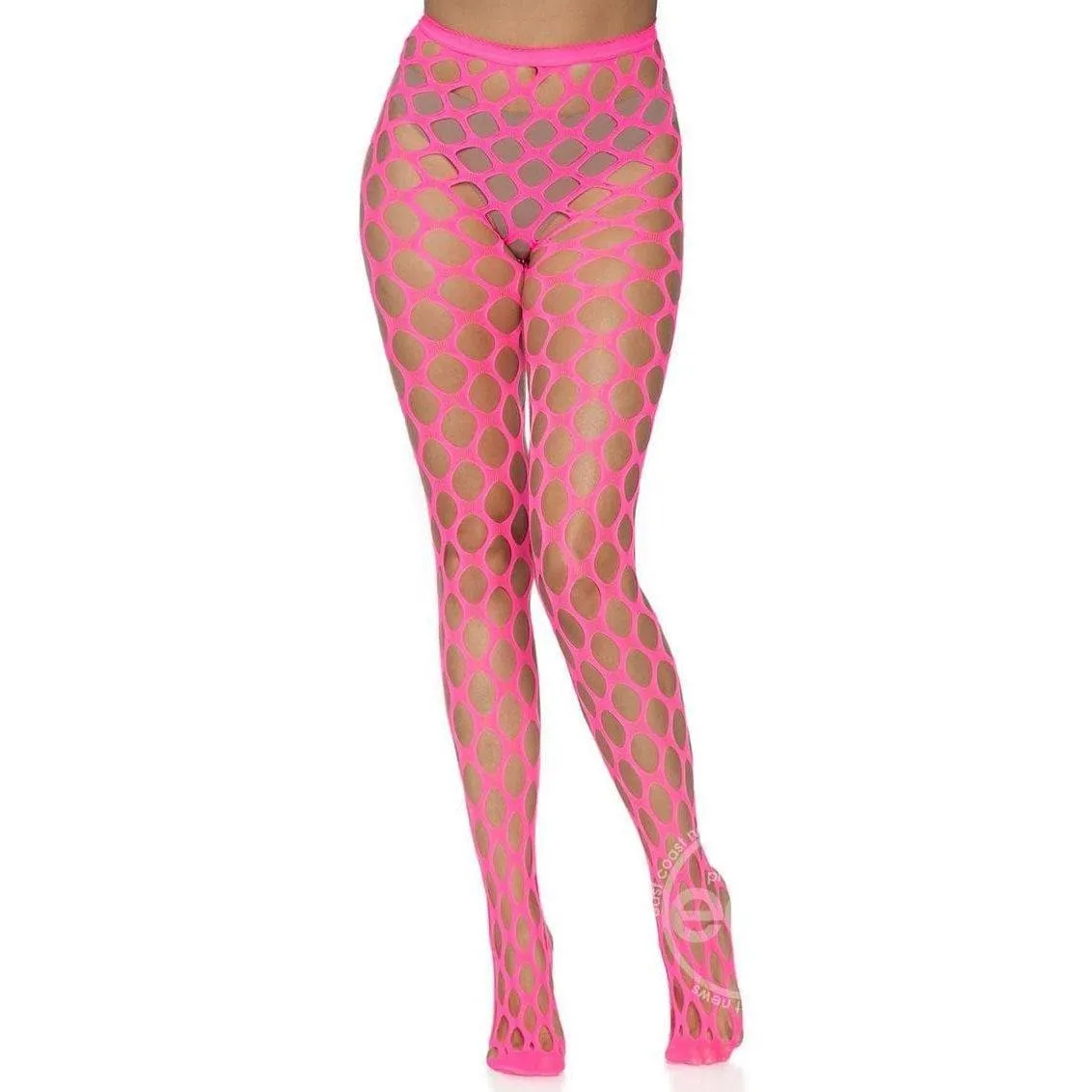 Leg Avenue Jumbo Pothole Net Tights Neon Pink