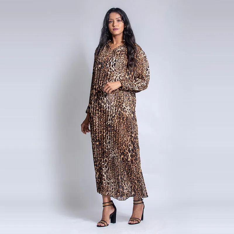 Leopard Printed Maxi Dress