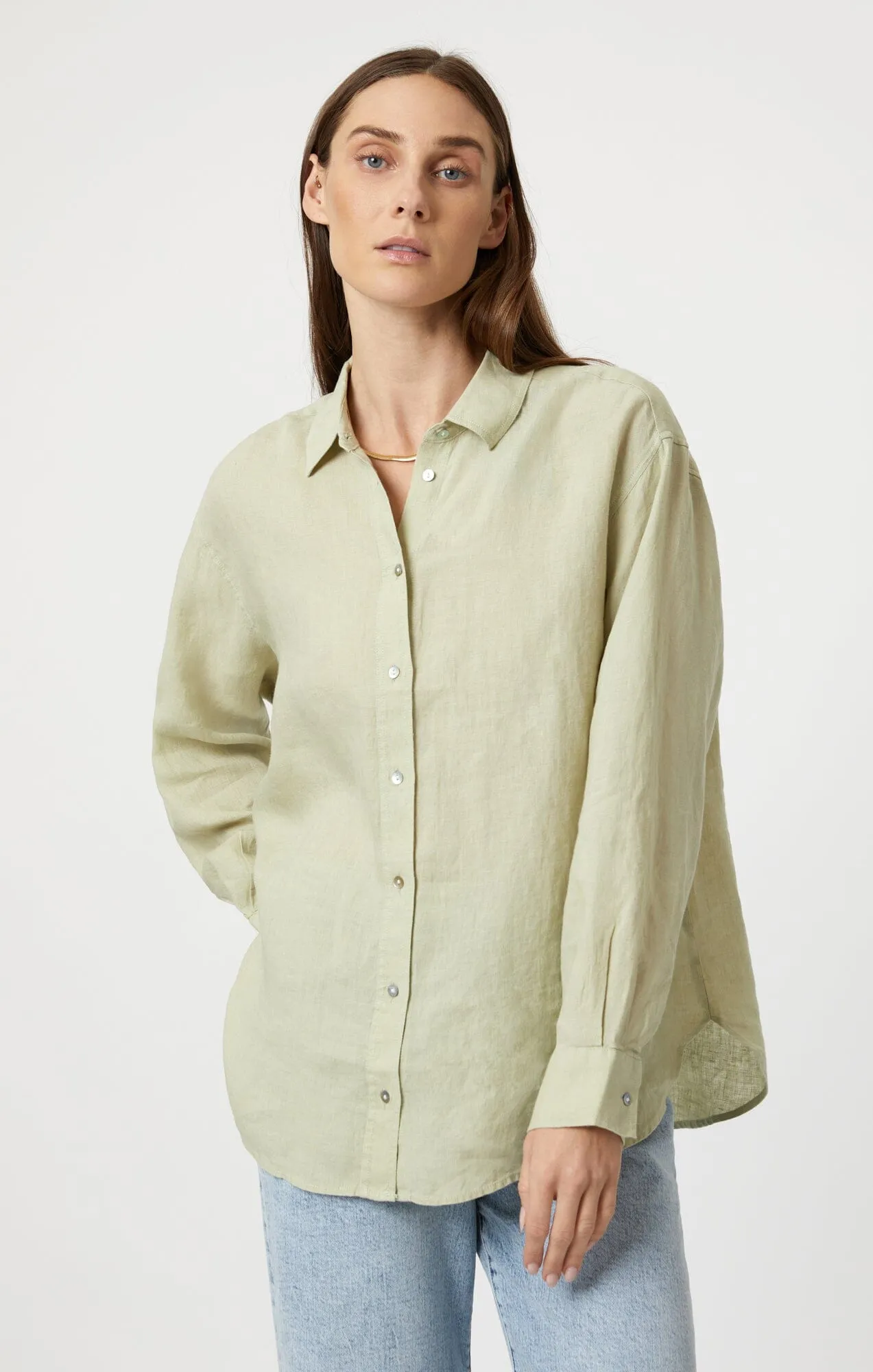 LINEN BUTTON-UP SHIRT IN LINT