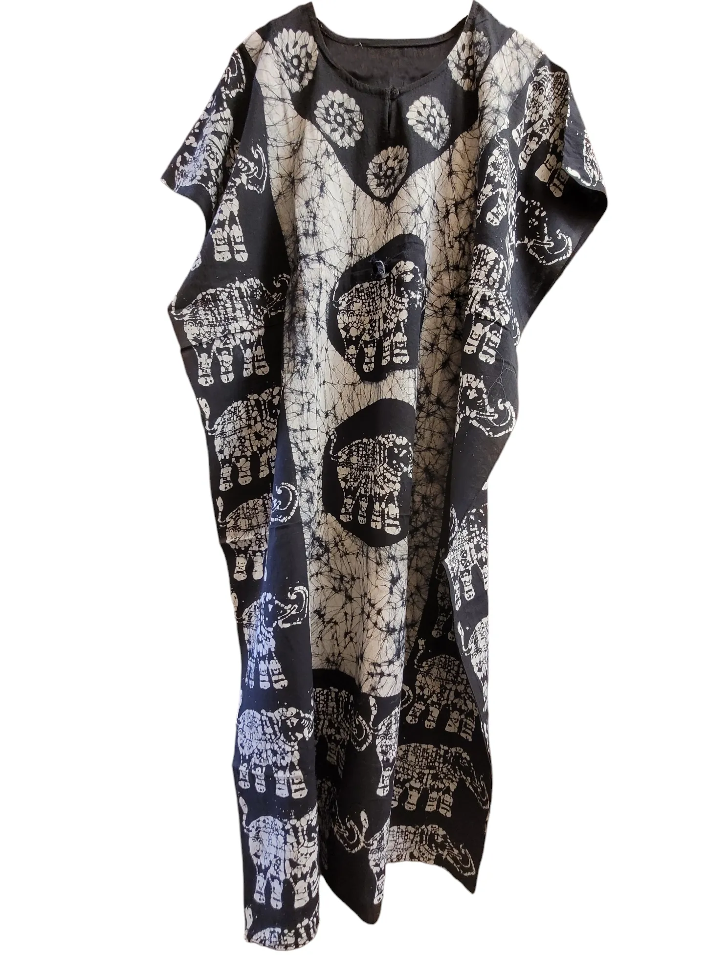 Long Kaftan Style Batik Print Dress - Choice of Colours