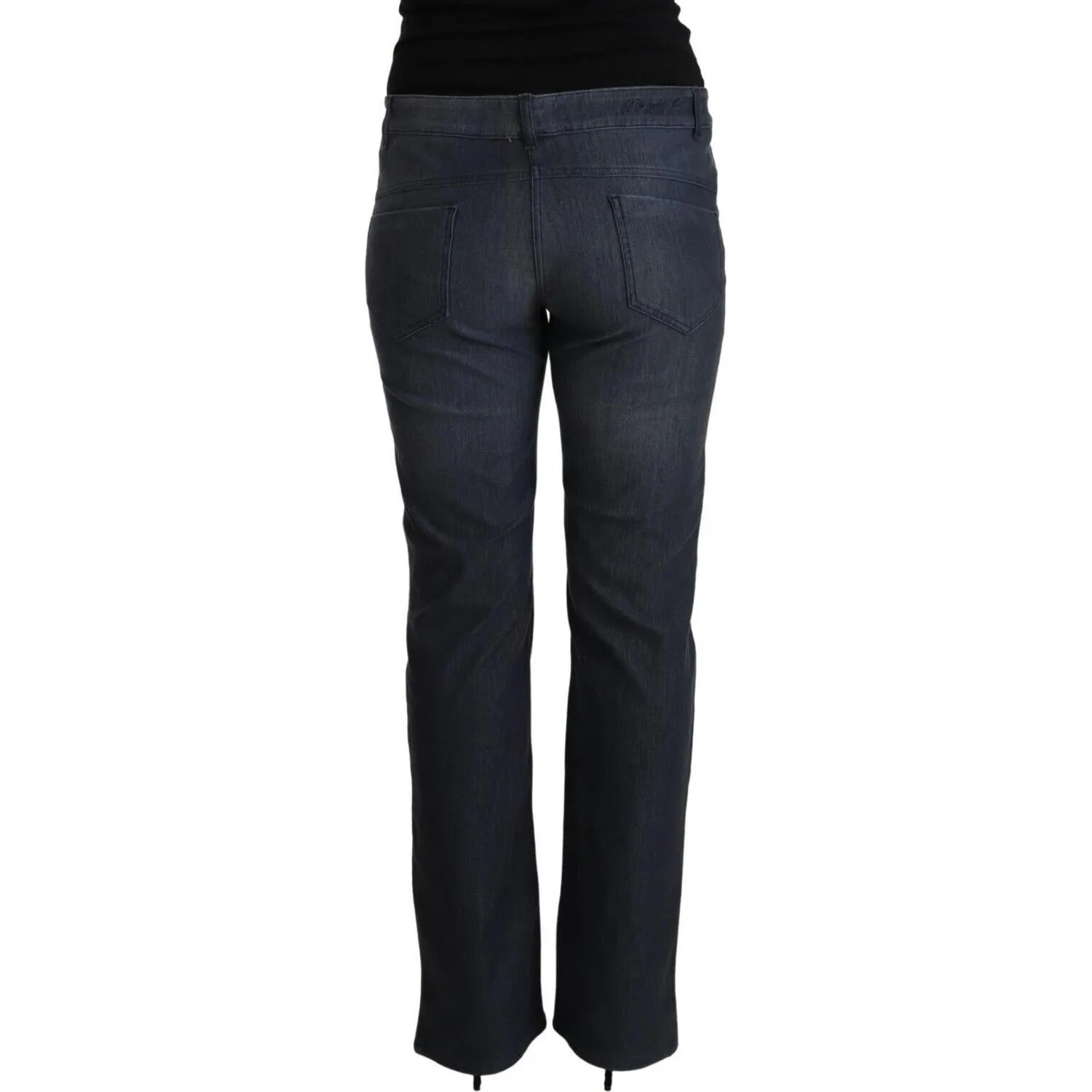 MARGHI LO' Chic Dark Blue Straight Cut Jeans