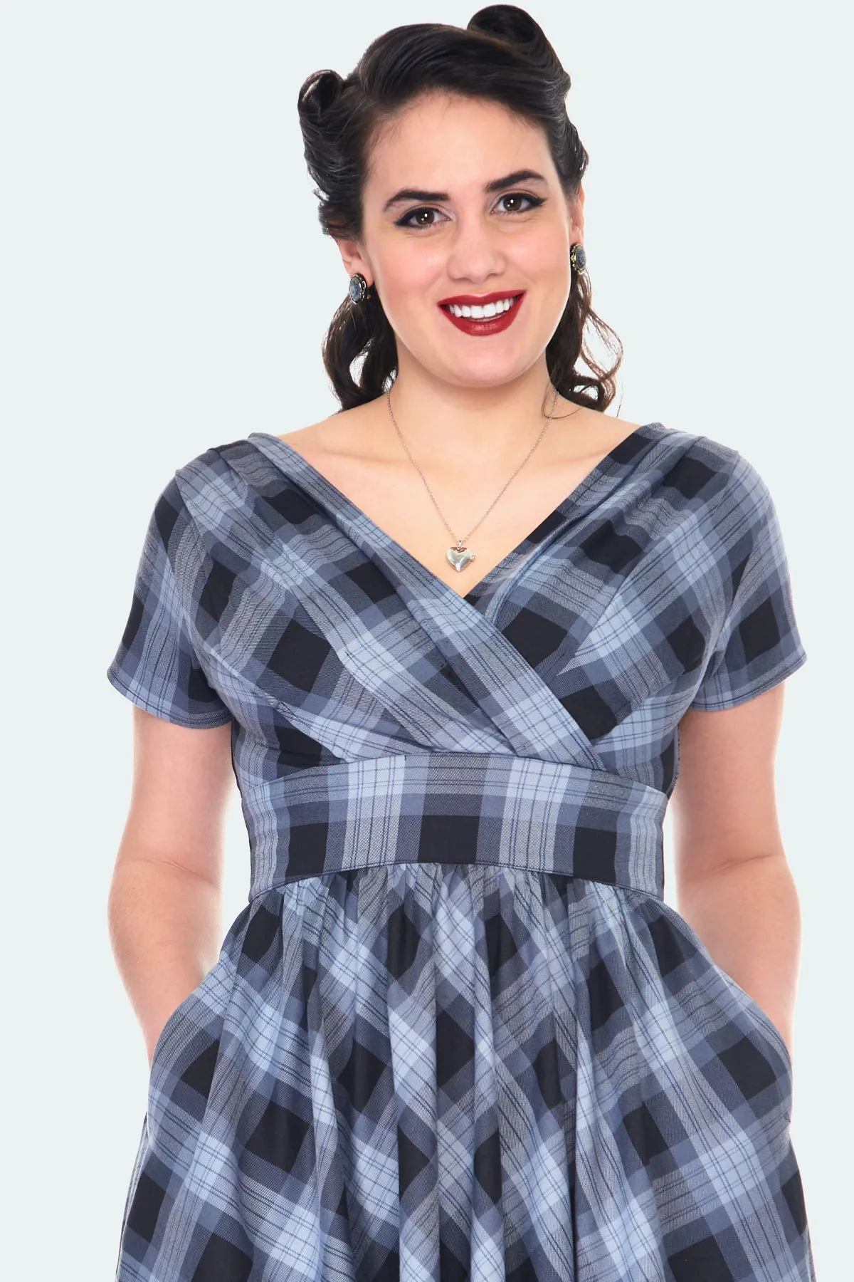 Marianne Plaid Flare Dress by Voodoo Vixen - Size M