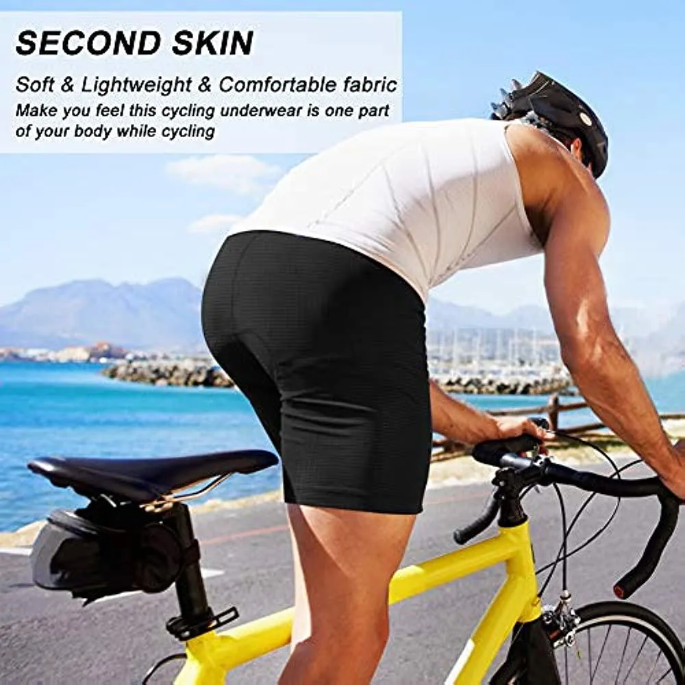 Men's Cycling Underwear, 3D Padded Bike Shorts, Quick Dry Breathable Mountain Bicycle Tights Leggings