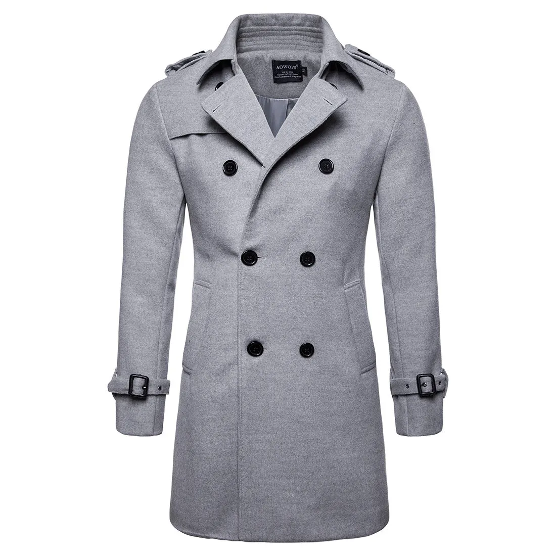 Men's Formal Business Fall Winter Casual Lapel Double Breasted Premium Cotton Coat Long Trench coat Jacket | 9280