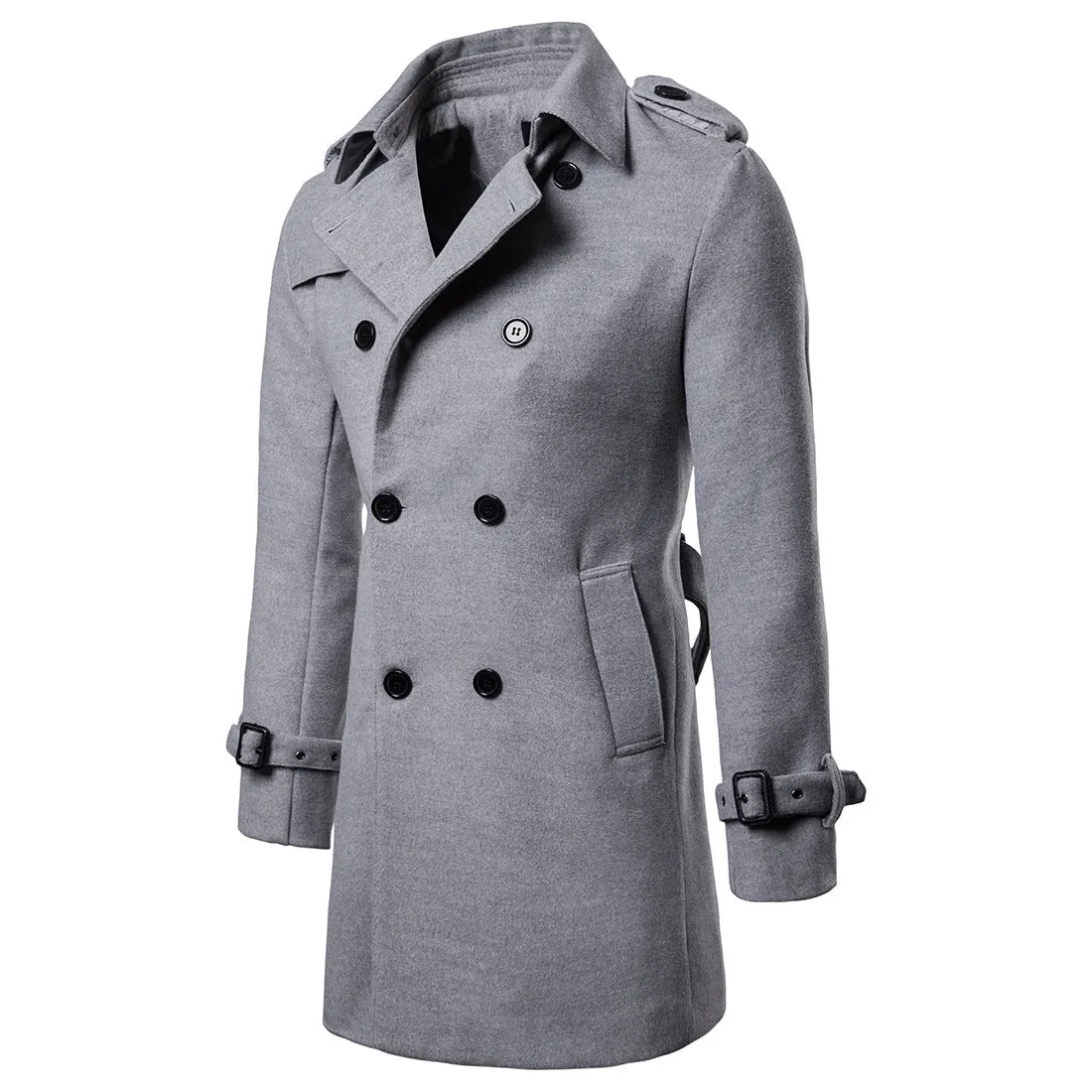 Men's Formal Business Fall Winter Casual Lapel Double Breasted Premium Cotton Coat Long Trench coat Jacket | 9280