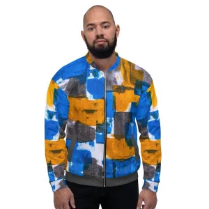 Mens Jacket - Trendy Retro Bomber Jacket Grey/Multicolor